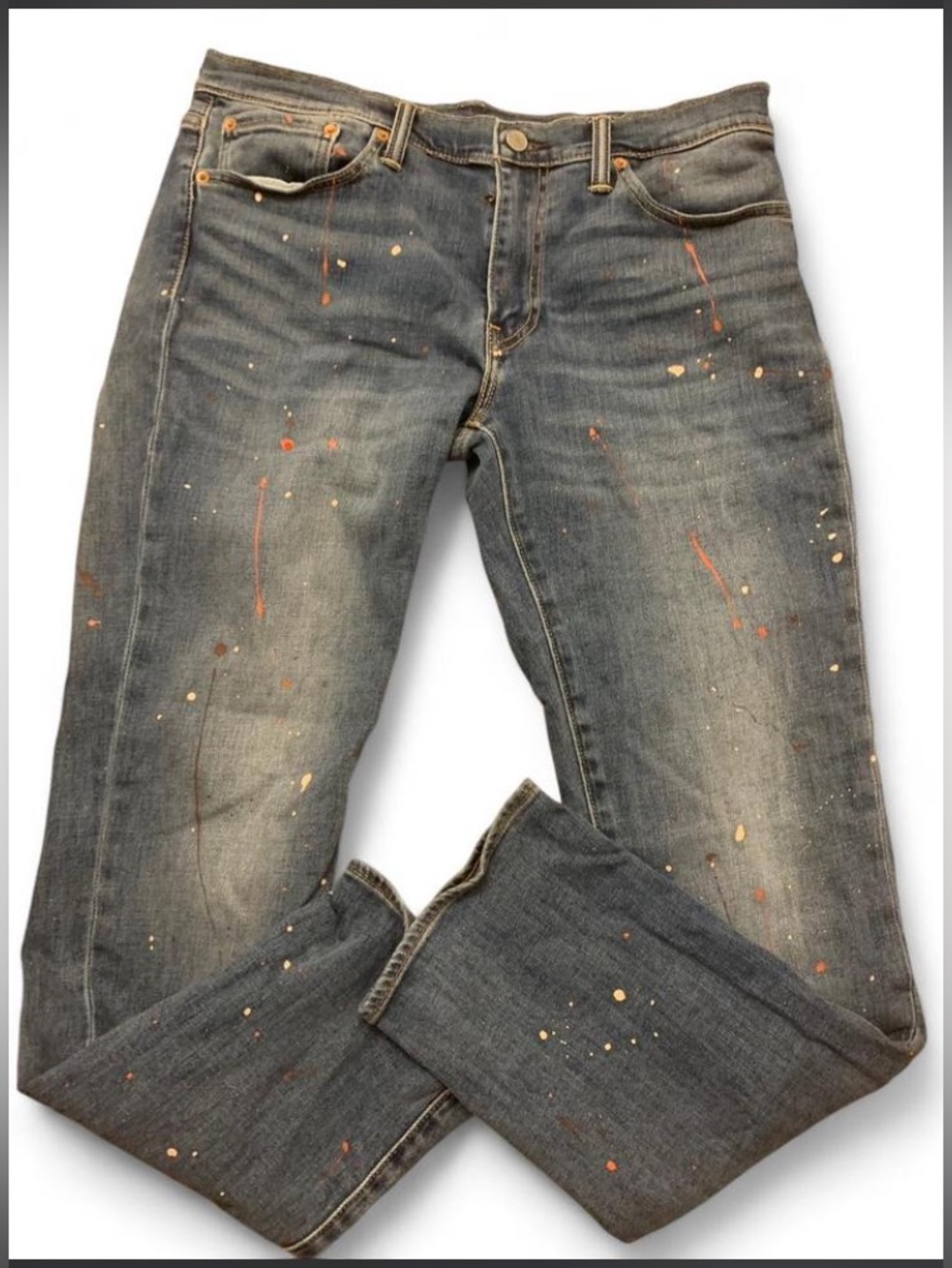 Levis 501 Paint splatter distressed vintage 80s denim